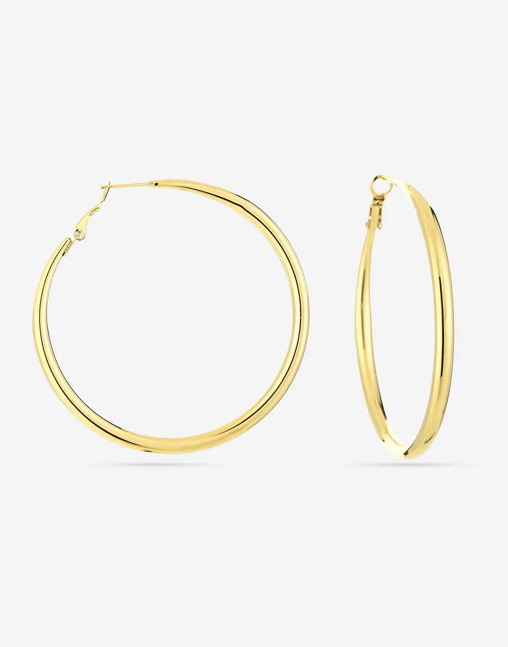 60mm Diameter Gold-Plated Hoop Earrings-Nora Luxe