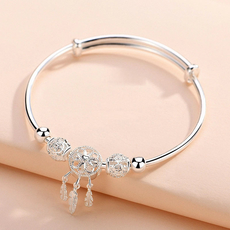 Adjustable Dreamcatcher Bracelet of 925 Silver - Lisa-Nora Luxe