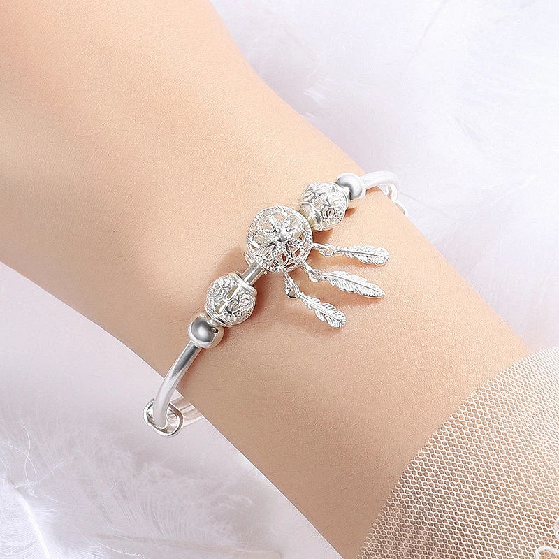 Adjustable Dreamcatcher Bracelet of 925 Silver - Lisa-Nora Luxe