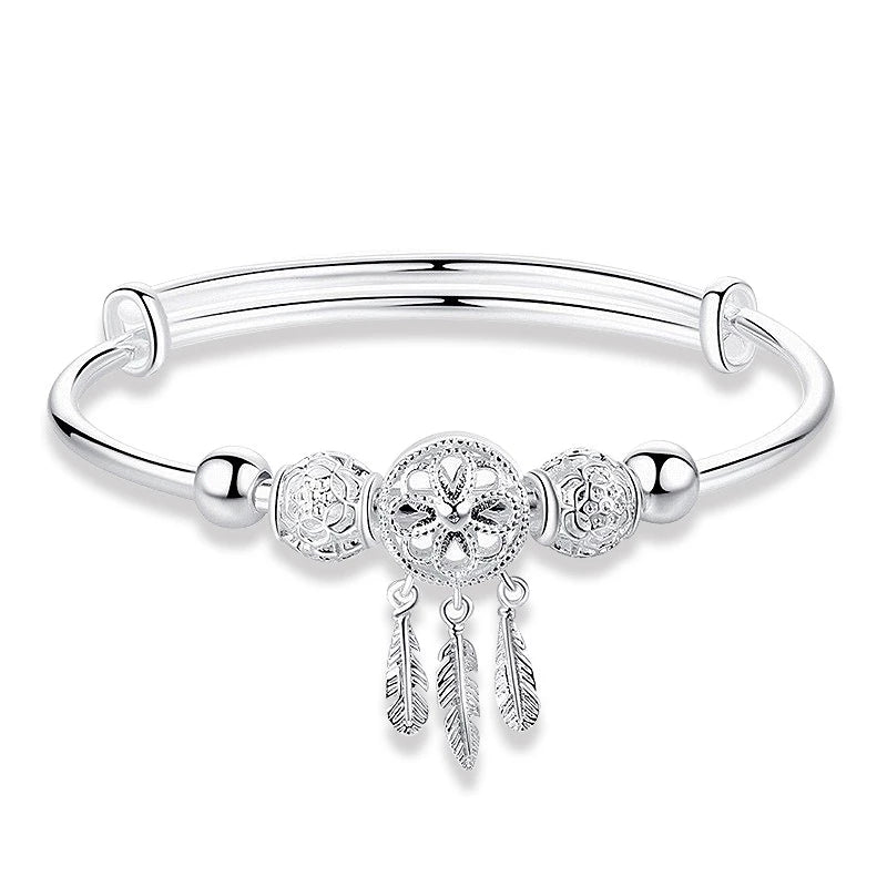 Adjustable Dreamcatcher Bracelet of 925 Silver - Lisa-Nora Luxe