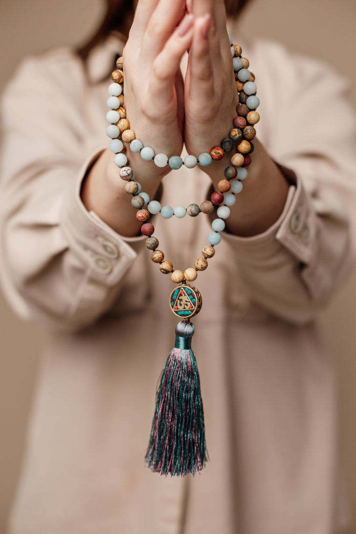 Aum Mala Bead Necklace - Anaya-Nora Luxe