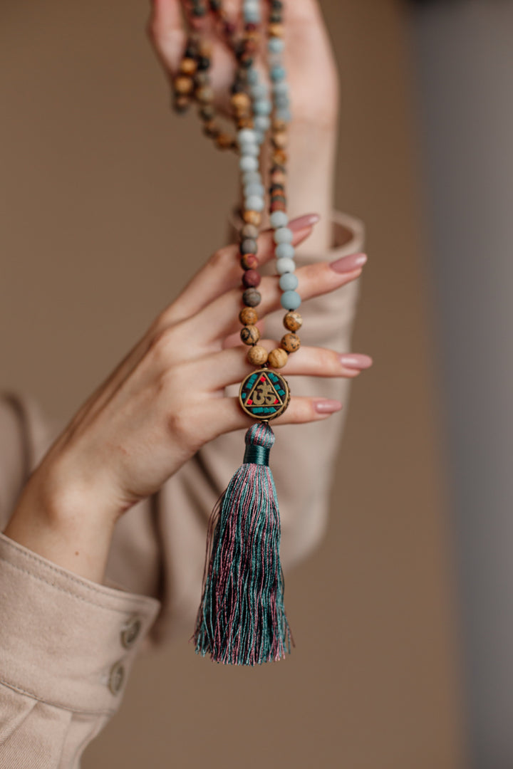 Aum Mala Bead Necklace - Anaya-Nora Luxe