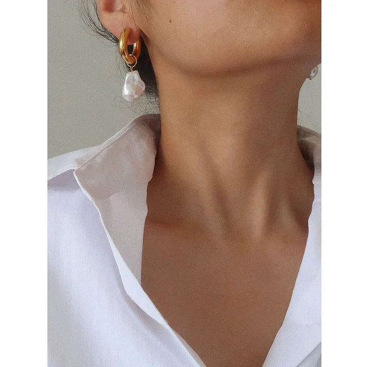 Baroque Pearl Earrings - Isadora-Nora Luxe