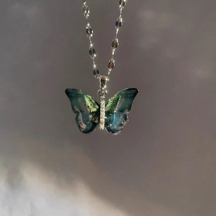 Blue Butterfly Necklace - Elina-Nora Luxe