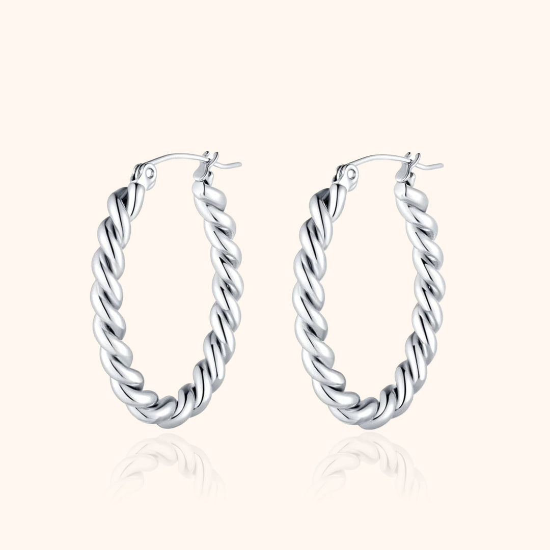 Braided Earrings - Fleur-Silver-Nora Luxe