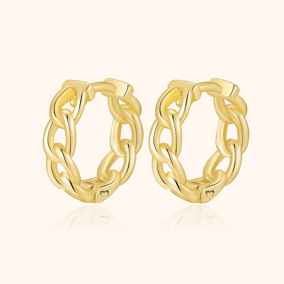 Chain-Shaped Earrings - Noa-Gold-Nora Luxe