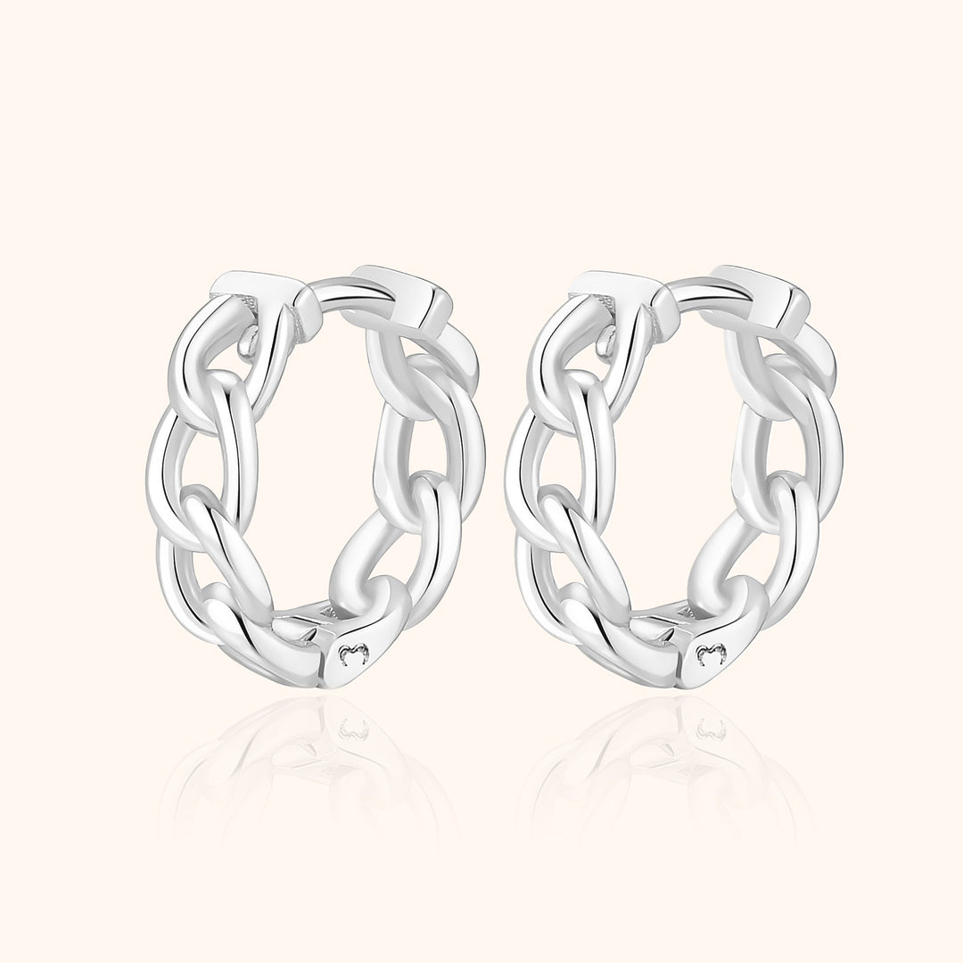 Chain-Shaped Earrings - Noa-Silver-Nora Luxe