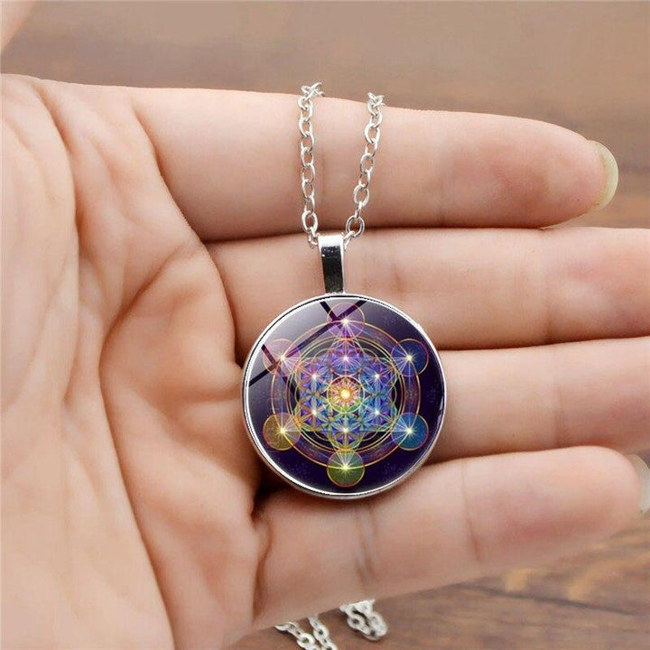 Chakra Pendant with Metatron's Cube - Solantra-Gold-The Livary