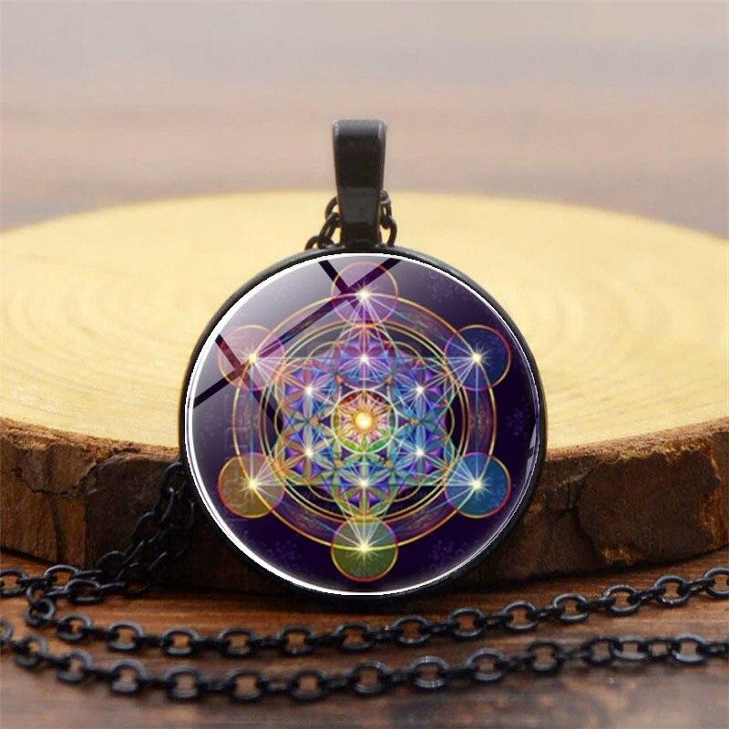 Chakra Pendant with Metatron's Cube - Solantra-Gold-The Livary