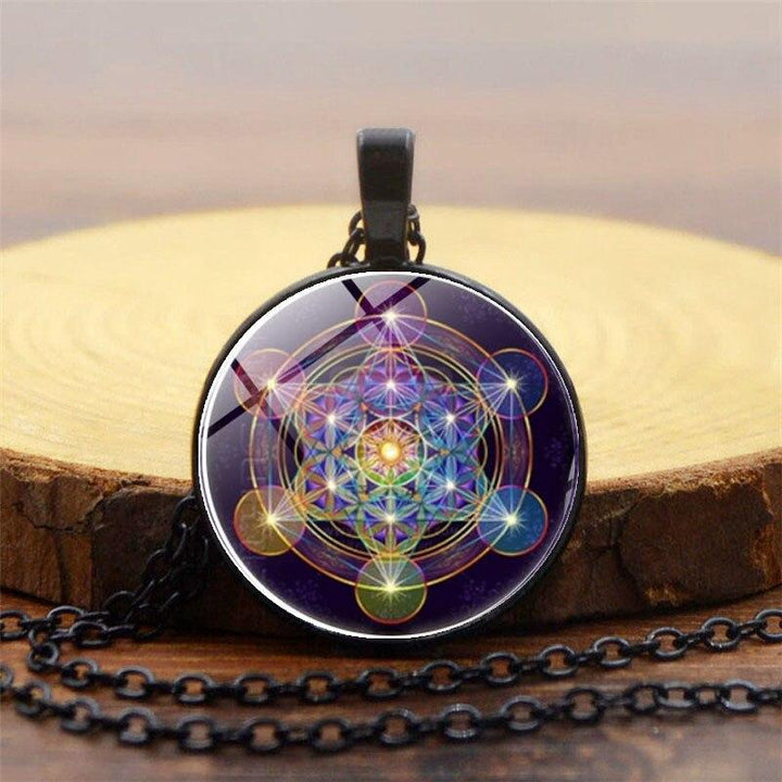 Chakra Pendant with Metatron's Cube - Solantra-Gold-The Livary