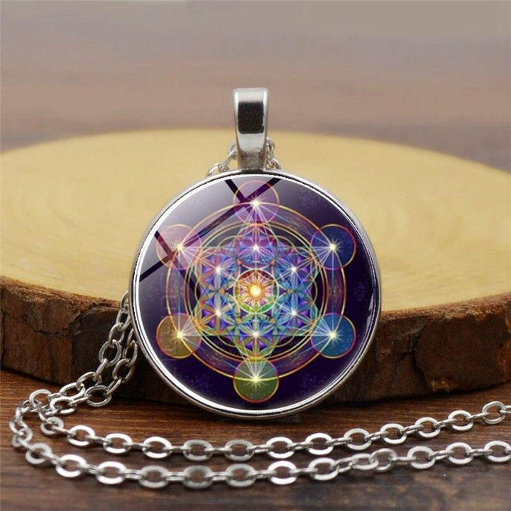 Chakra Pendant with Metatron's Cube - Solantra-Gold-The Livary