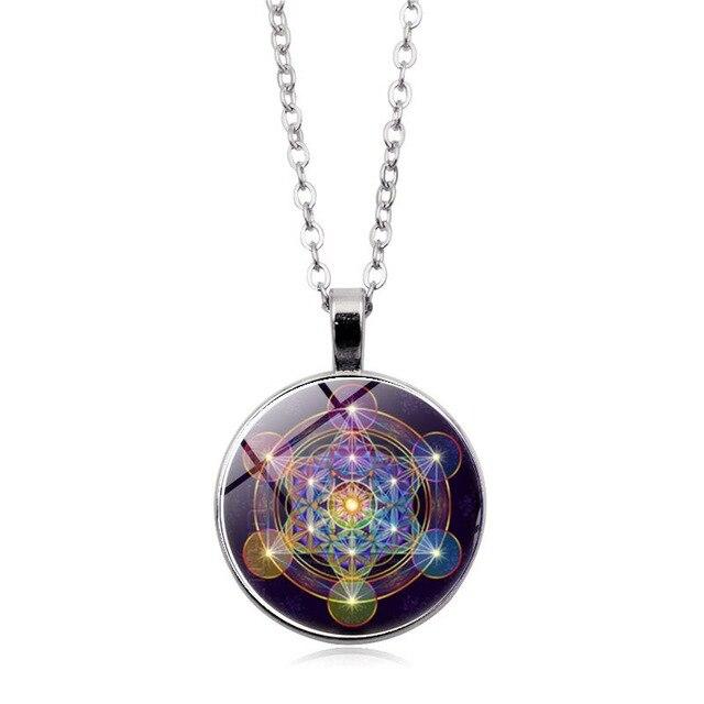 Chakra Pendant with Metatron's Cube - Solantra-Silver-The Livary