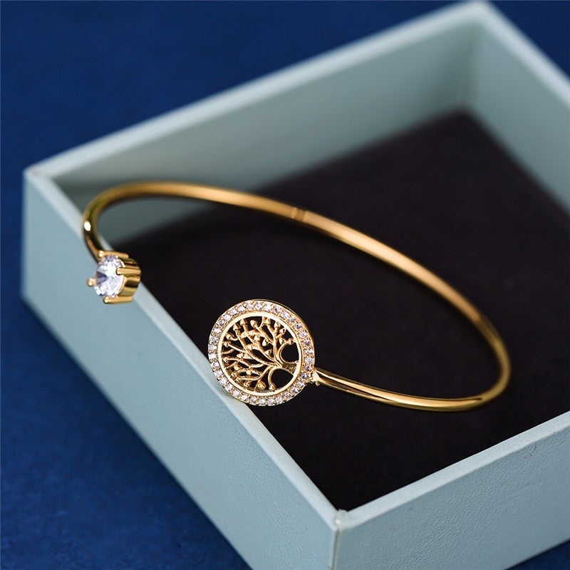 Classic Adjustable Tree of Life Bracelet - Gaia-Gold-Nora Luxe