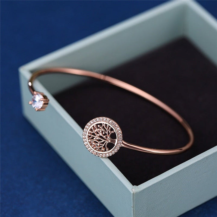 Classic Adjustable Tree of Life Bracelet - Gaia-Rosé Gold-Nora Luxe