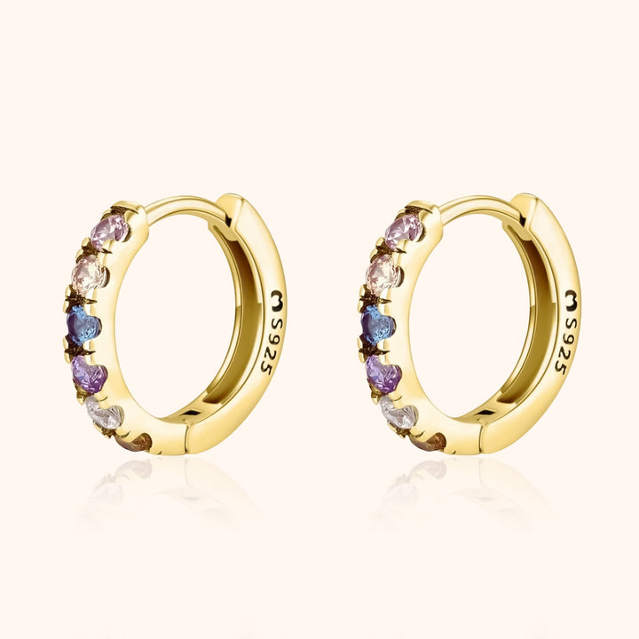 Colourful Zirconia Earrings - Aureline-Gold-Nora Luxe