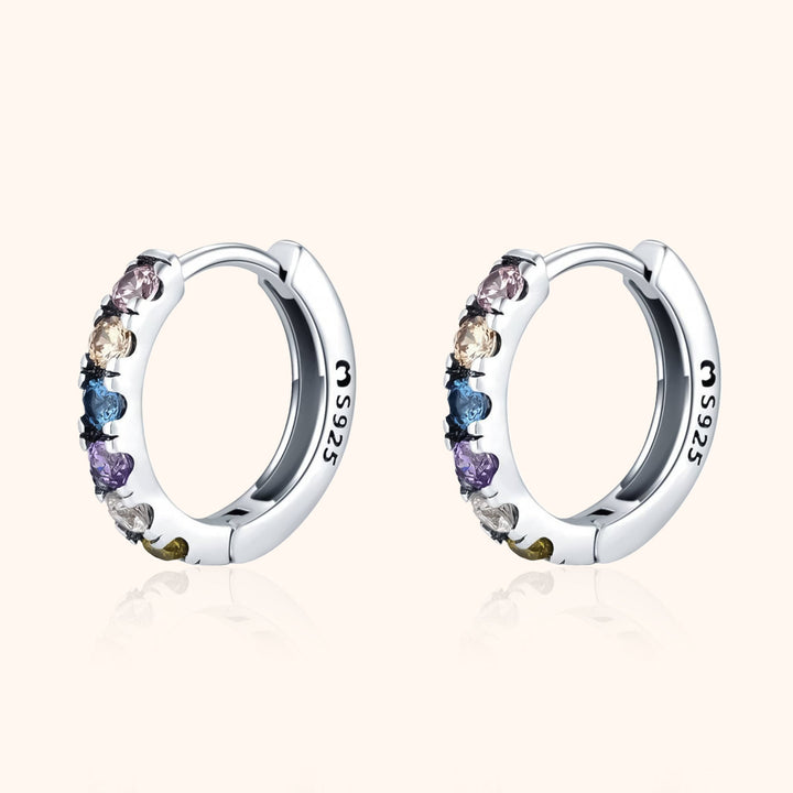 Colourful Zirconia Earrings - Aureline-Silver-Nora Luxe