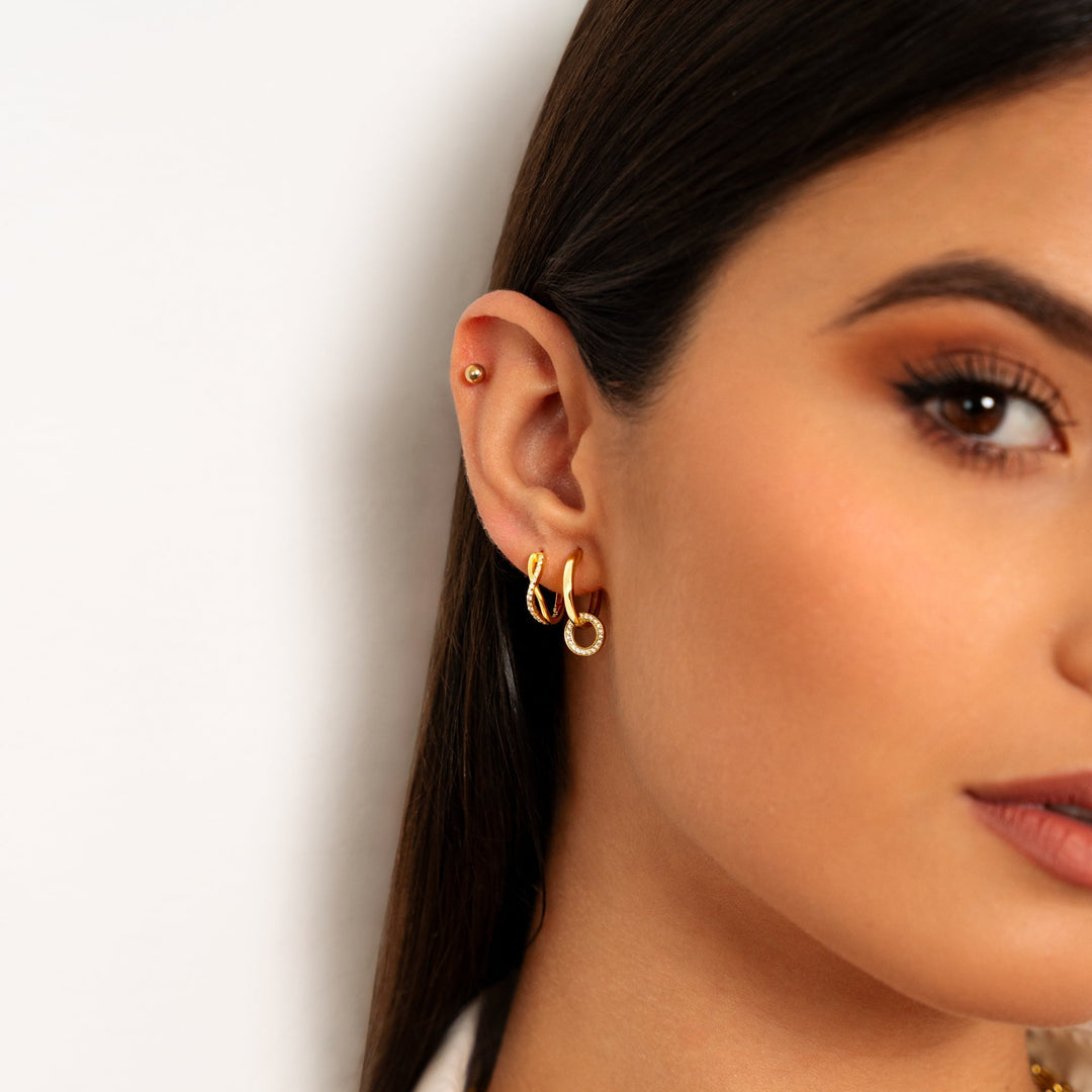 Connected Hoop Earrings - Nerida-Silver-Nora Luxe