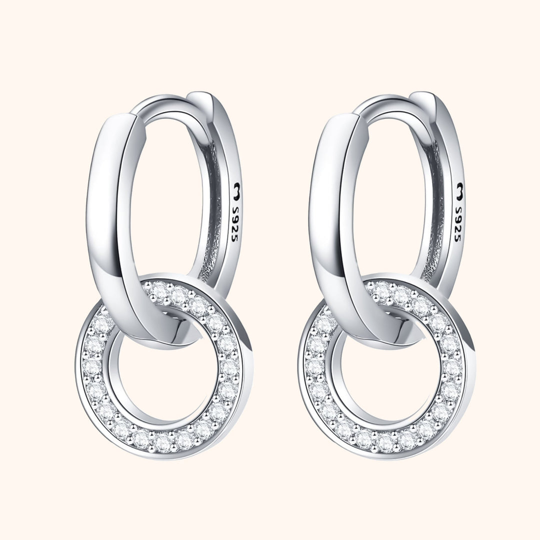 Connected Hoop Earrings - Nerida-Silver-Nora Luxe