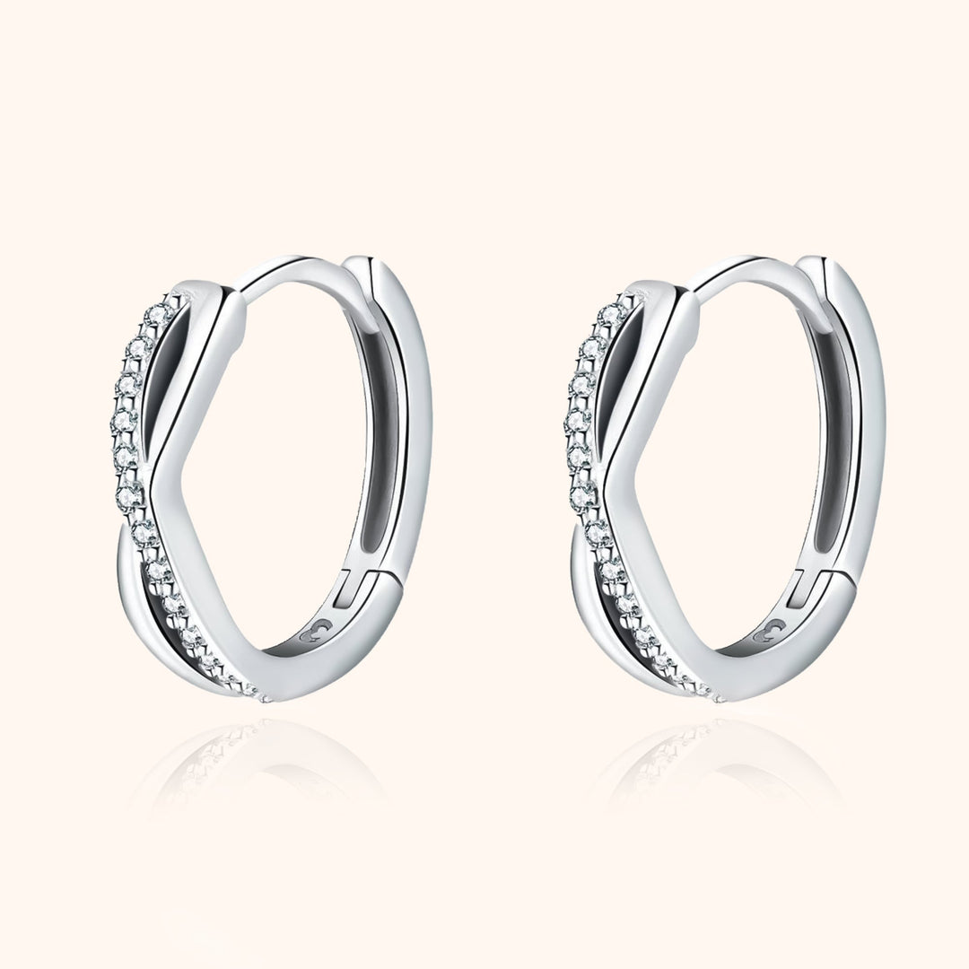 Crossed Earrings - Sophia-Silver-Nora Luxe