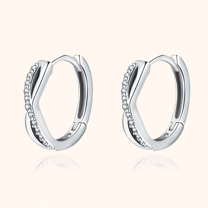 Crossed Earrings - Sophia-Silver-Nora Luxe