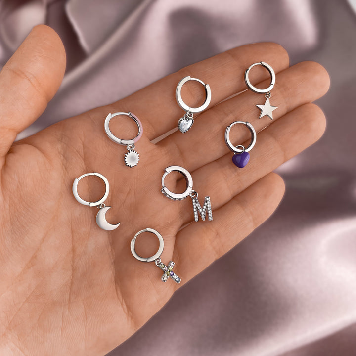 Crystal Heart Earrings - Celina-Silver-Nora Luxe