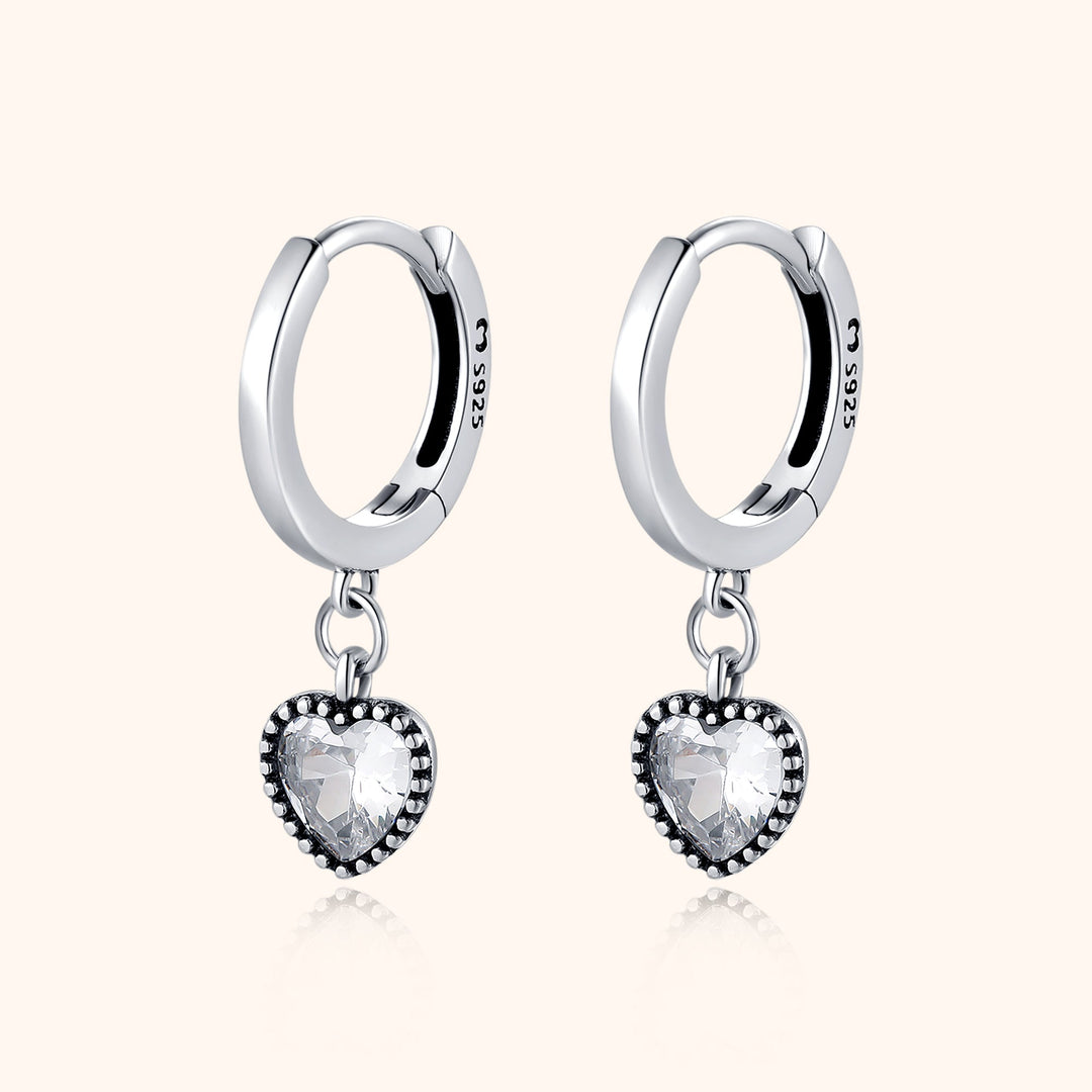 Crystal Heart Earrings - Celina-Silver-Nora Luxe