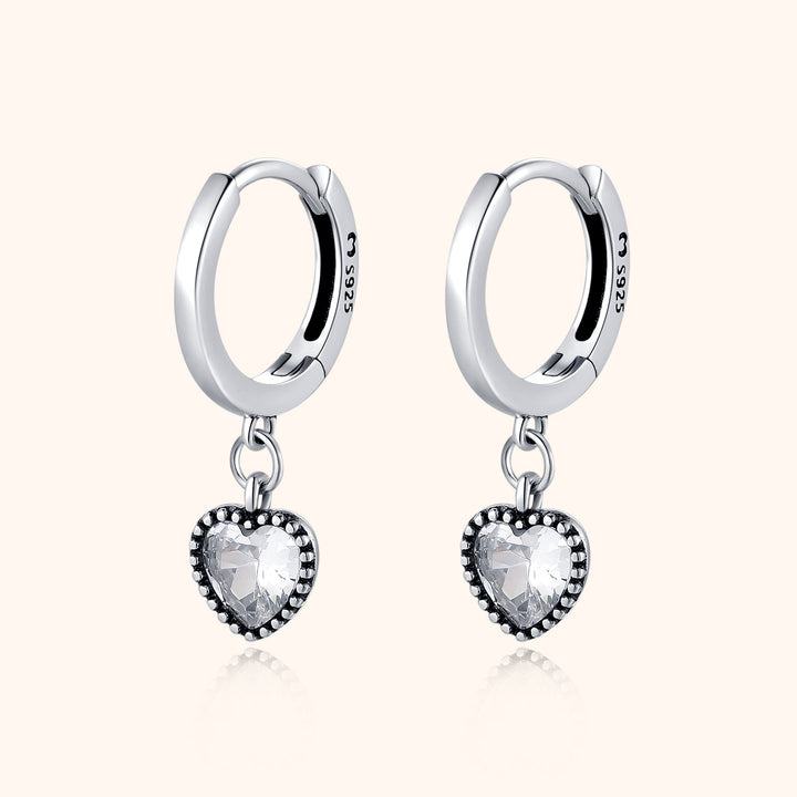 Crystal Heart Earrings - Celina-Silver-Nora Luxe