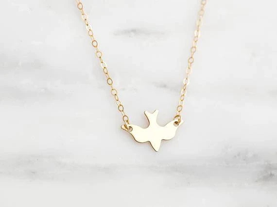 Delicate Bird Necklace-Nora Luxe