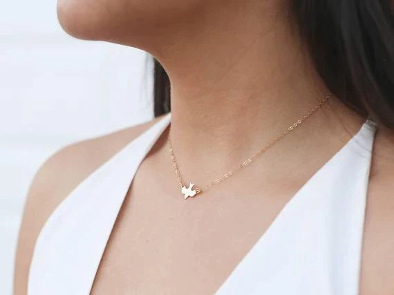 Delicate Bird Necklace-Nora Luxe
