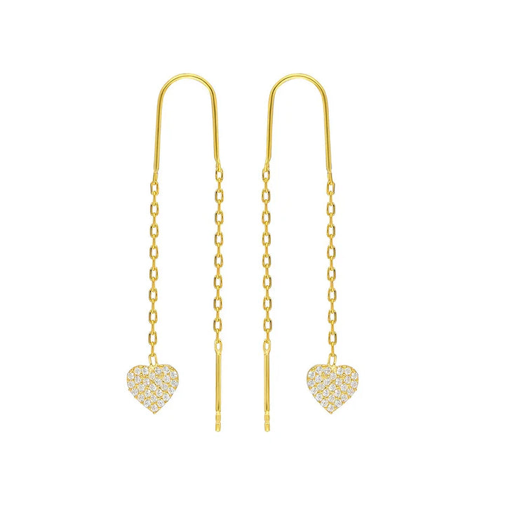 Double Heart Necklace Earrings - Valencia-Gold-Nora Luxe