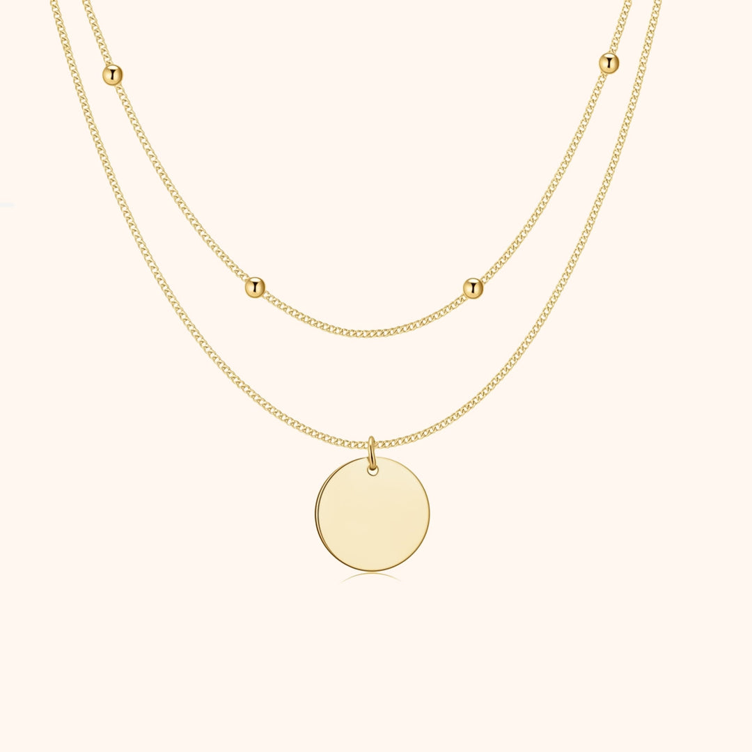 Double Medallion Necklace - Amélie-Gold-Nora Luxe