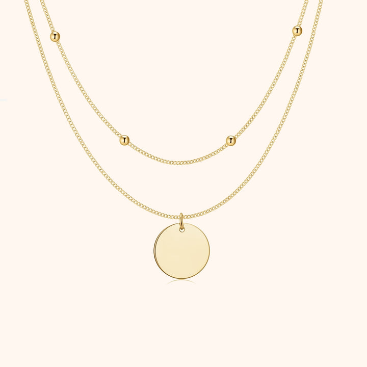 Double Medallion Necklace - Amélie-Gold-Nora Luxe