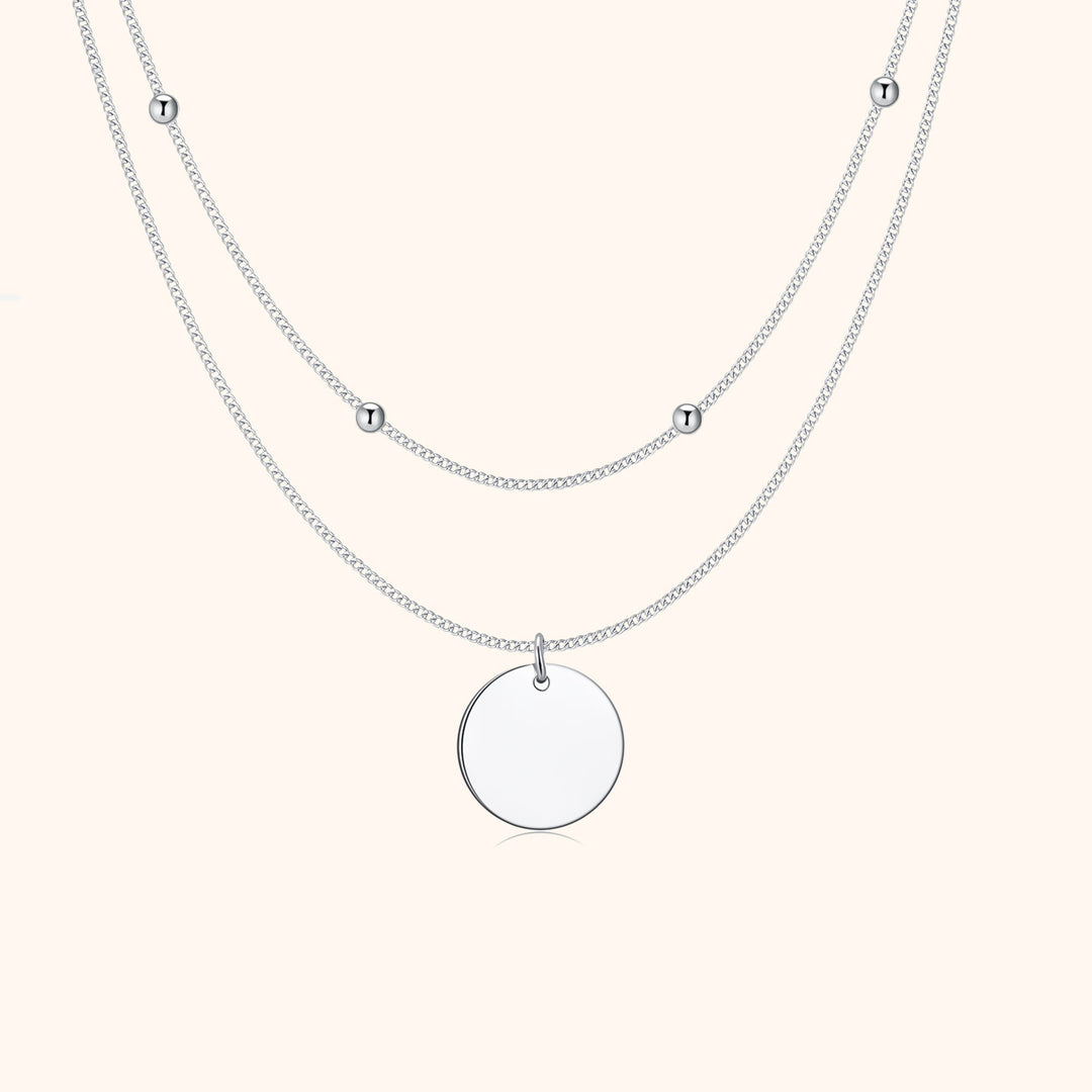 Double Medallion Necklace - Amélie-Silver-Nora Luxe