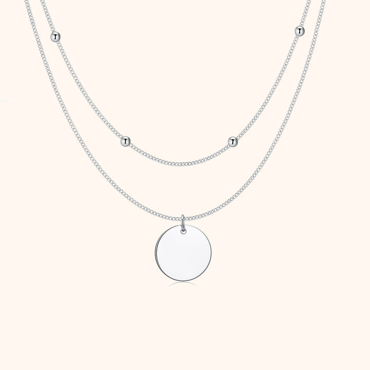 Double Medallion Necklace - Amélie-Silver-Nora Luxe