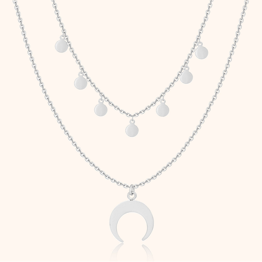 Double Necklace - Luna-Silver-Nora Luxe