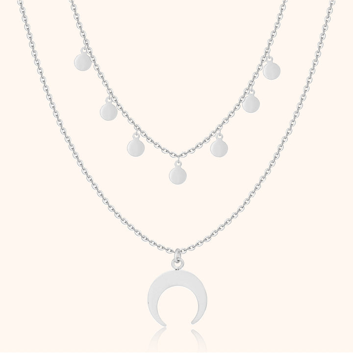 Double Necklace - Luna-Silver-Nora Luxe
