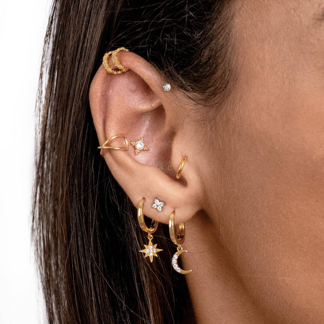 Earrings with Moon and Star - Cosmica-Gold-Nora Luxe