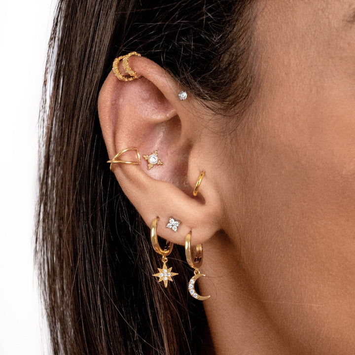 Earrings with Moon and Star - Cosmica-Gold-Nora Luxe