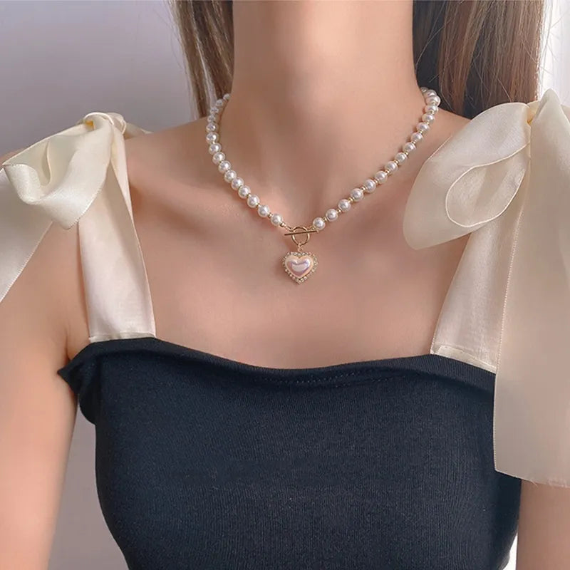 Elegance in Flight Pearl Necklace-Nora Luxe