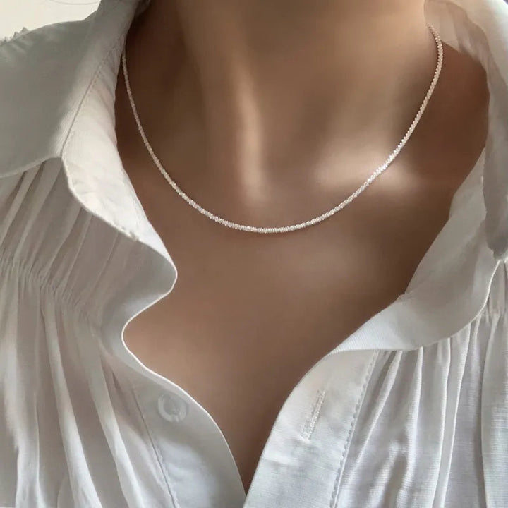 Elegant Collarbone Necklace | Silver Choker Necklace-Nora Luxe