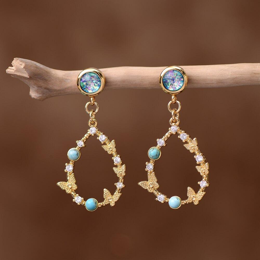 Elemental Opal Water Drop Earrings - Elyra-Nora Luxe
