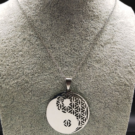 Flower Necklace | Stainless Steel Life Flower Pendant-Nora Luxe