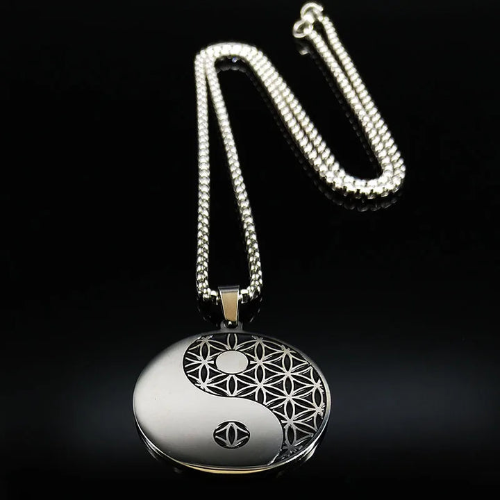 Flower Necklace | Stainless Steel Life Flower Pendant-Nora Luxe