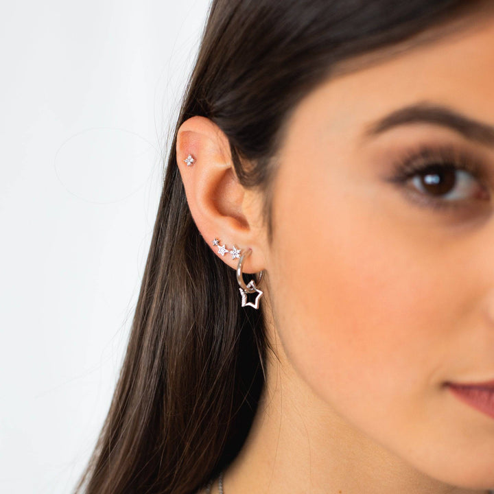 Flower-shaped Zirconia Earrings - Elise-Nora Luxe