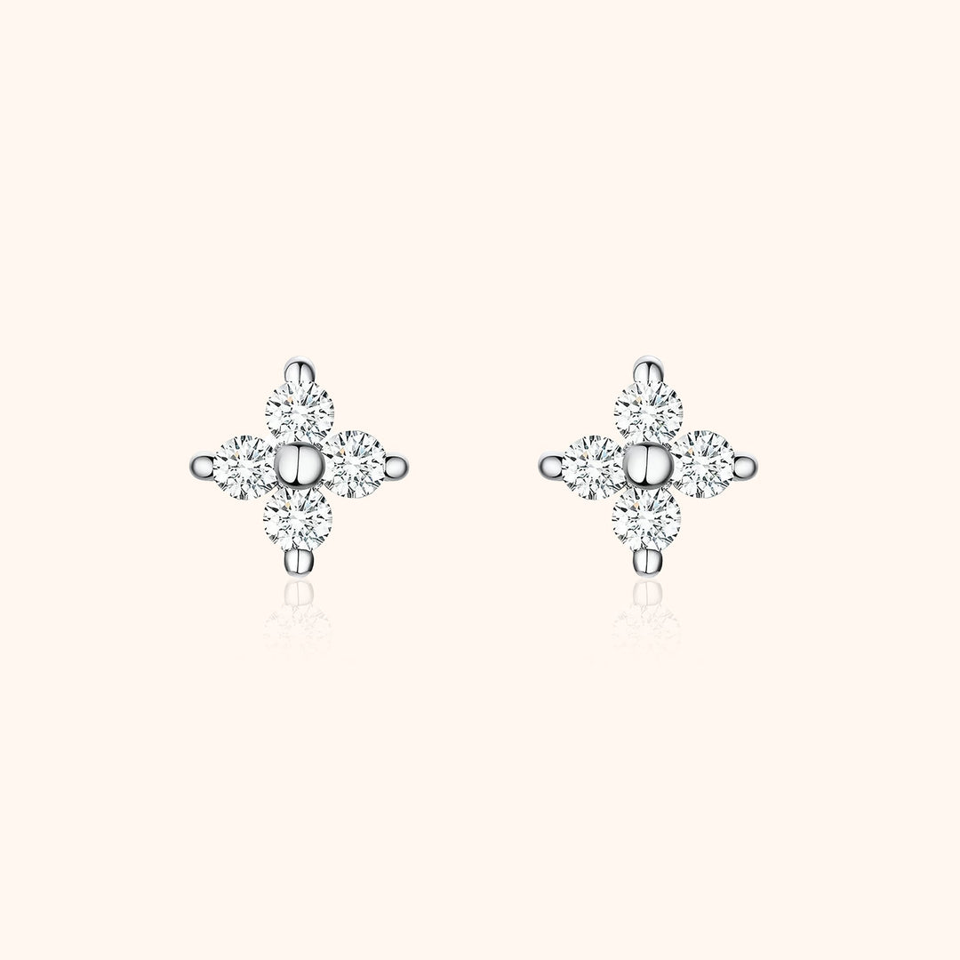 Flower-shaped Zirconia Earrings - Elise-Nora Luxe