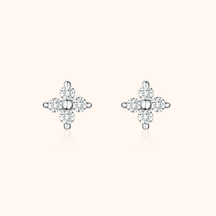 Flower-shaped Zirconia Earrings - Elise-Nora Luxe