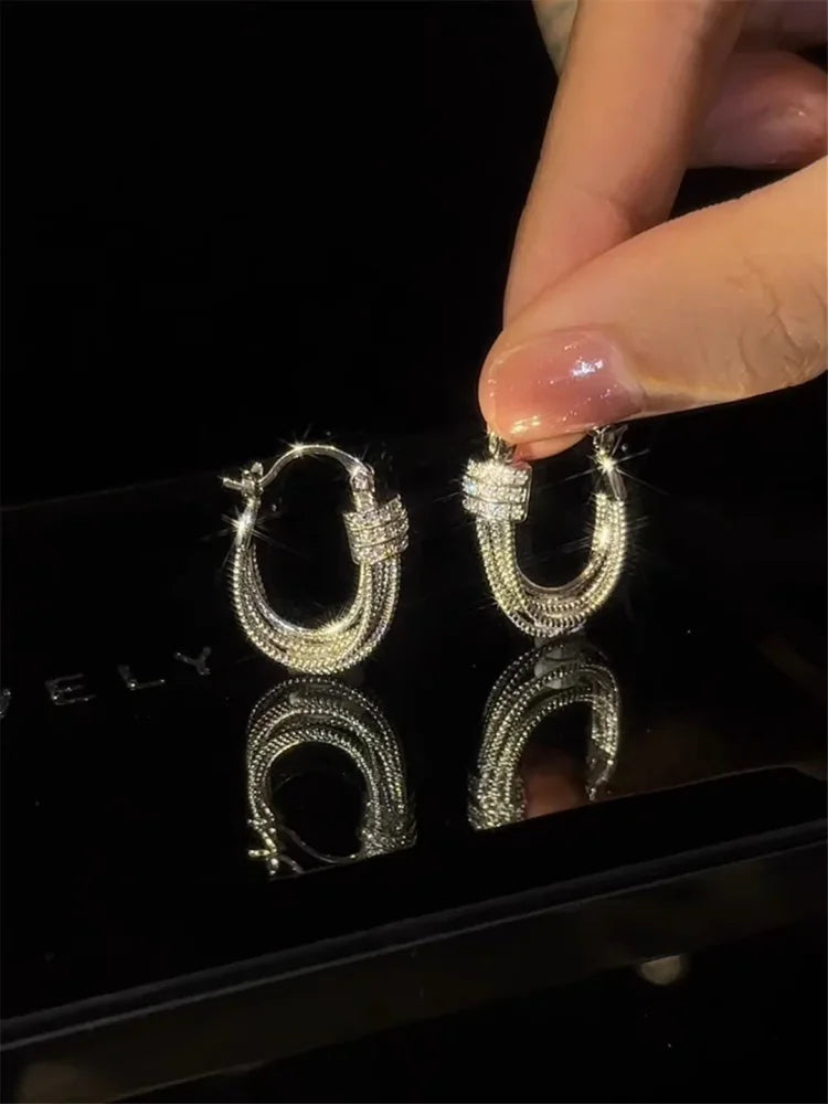 Geometric Stud Earrings - Aria-Gold-Nora Luxe