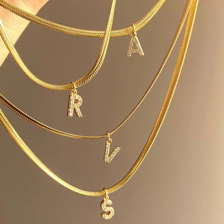 Golden Initials Necklace - Ella-A-Nora Luxe