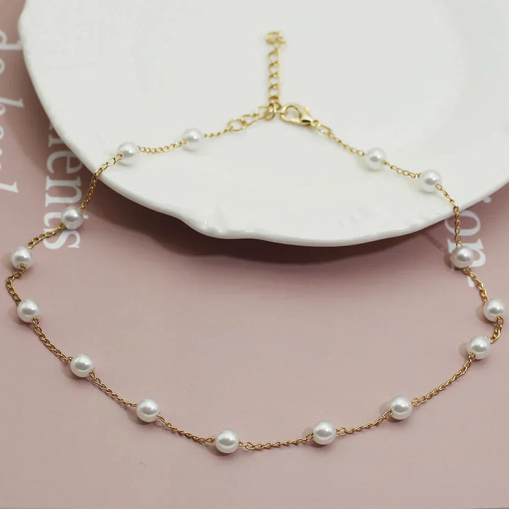Golden Pearl Necklace - Marilena-Nora Luxe