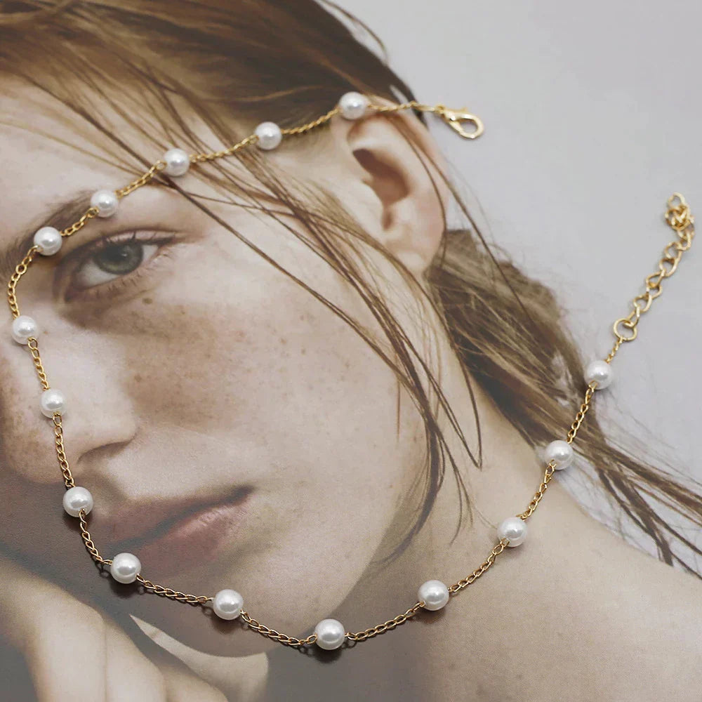 Golden Pearl Necklace - Marilena-Nora Luxe